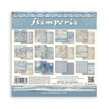 Stamperia Paper Pack 8x8" - BACKGROUNDS / Silent Sea (lille)